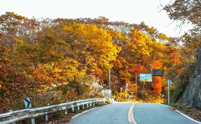 秋の峠道