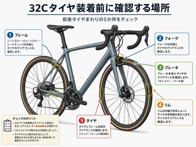 32Cタイヤを装着