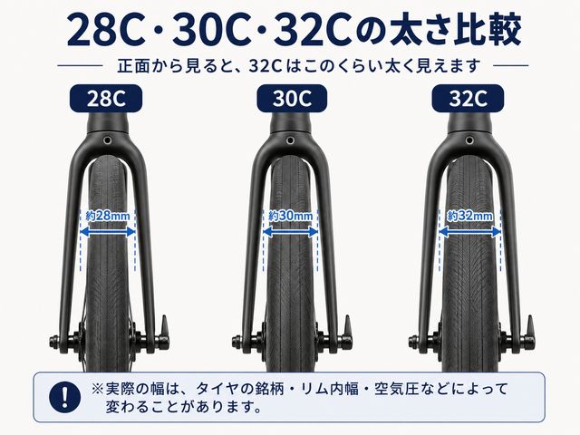 タイヤ幅の違い